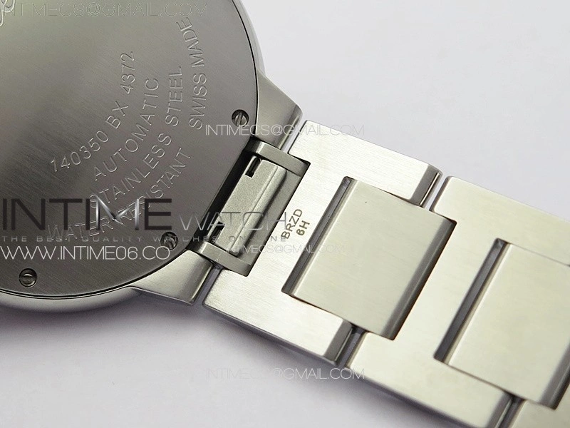 Ballon Bleu 36mm Diamons Bezel SS 3KF 1:1 Best Edition White Textured Dial on SS Bracelet A076