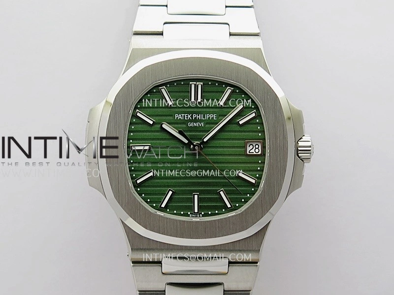 Nautilus 5711 1A 3KF 1:1 Best Edition Green Textured Dial on SS Bracelet A330 Super Clone V2