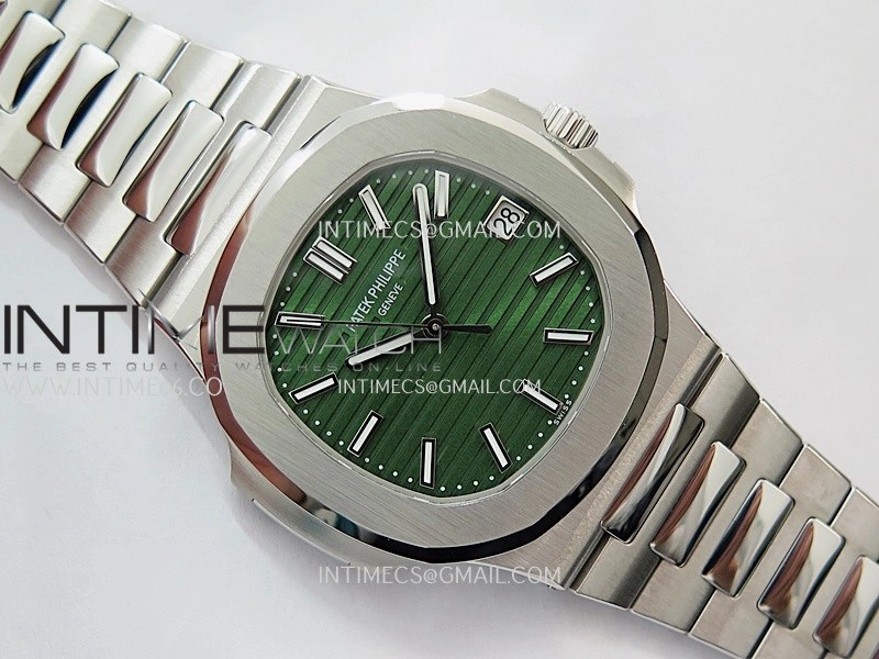 Nautilus 5711 1A 3KF 1:1 Best Edition Green Textured Dial on SS Bracelet A330 Super Clone V2
