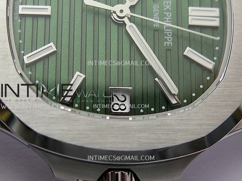 Nautilus 5711 1A 3KF 1:1 Best Edition Green Textured Dial on SS Bracelet A330 Super Clone V2