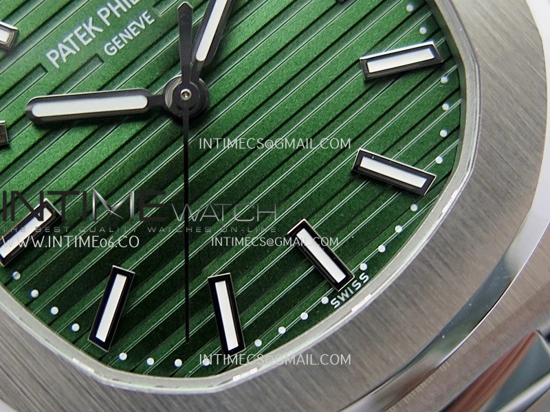 Nautilus 5711 1A 3KF 1:1 Best Edition Green Textured Dial on SS Bracelet A330 Super Clone V2