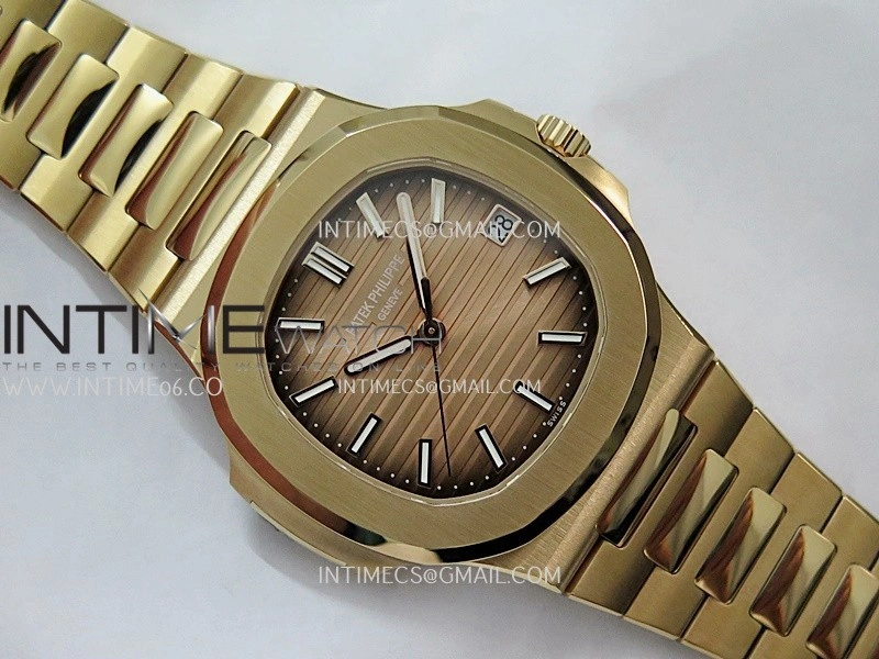 Nautilus 5711 1R 3KF 1:1 Best Edition Brown Textured Dial on RG Bracelet A324 Super Clone V2