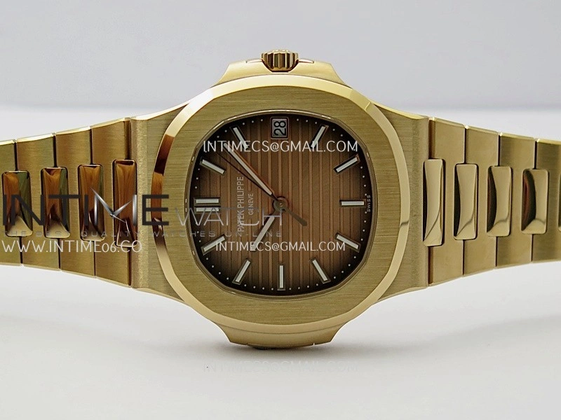 Nautilus 5711 1R 3KF 1:1 Best Edition Brown Textured Dial on RG Bracelet A324 Super Clone V2