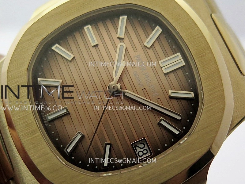 Nautilus 5711 1R 3KF 1:1 Best Edition Brown Textured Dial on RG Bracelet A324 Super Clone V2