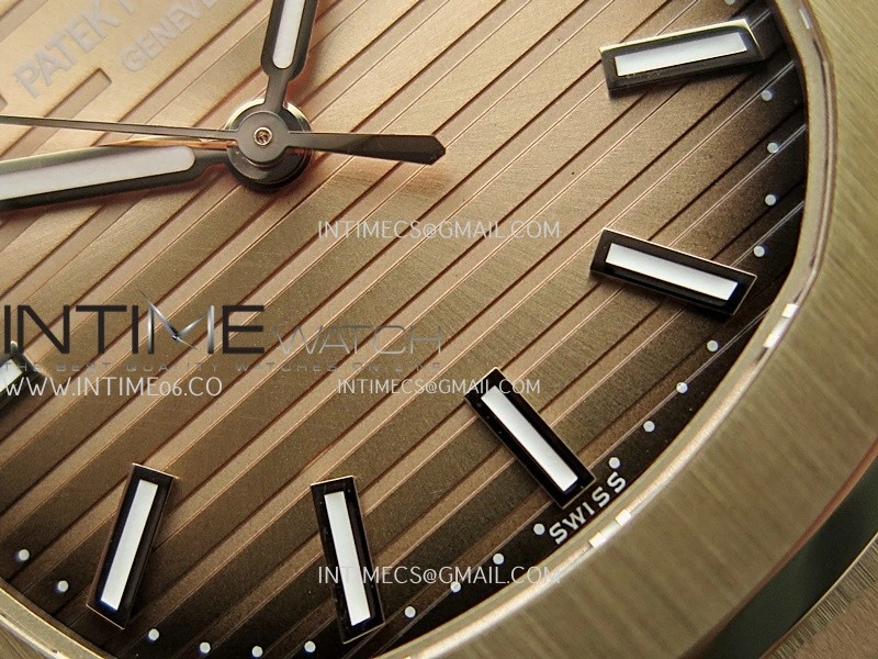 Nautilus 5711 1R 3KF 1:1 Best Edition Brown Textured Dial on RG Bracelet A324 Super Clone V2
