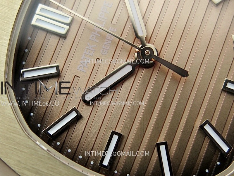 Nautilus 5711 1R 3KF 1:1 Best Edition Brown Textured Dial on RG Bracelet A324 Super Clone V2