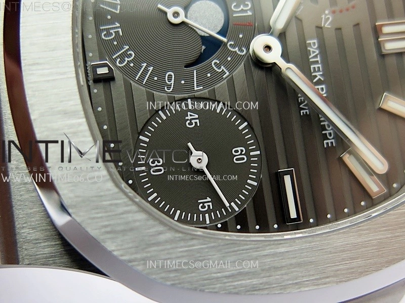 Nautilus 5712 001 SS PPF 1:1 Best Edition Gray Dial on Black Leather Strap A240 Super Clone