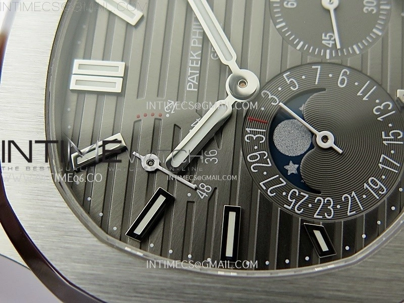 Nautilus 5712 001 SS PPF 1:1 Best Edition Gray Dial on Black Leather Strap A240 Super Clone