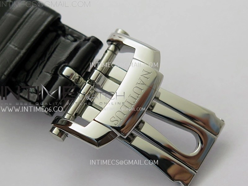 Nautilus 5712 001 SS PPF 1:1 Best Edition Gray Dial on Black Leather Strap A240 Super Clone