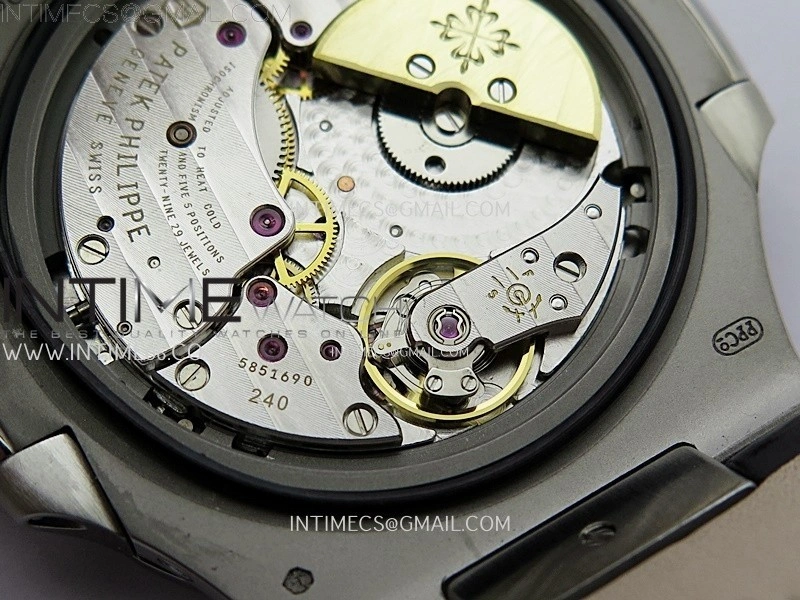 Nautilus 5712 001 SS PPF 1:1 Best Edition Gray Dial on Black Leather Strap A240 Super Clone