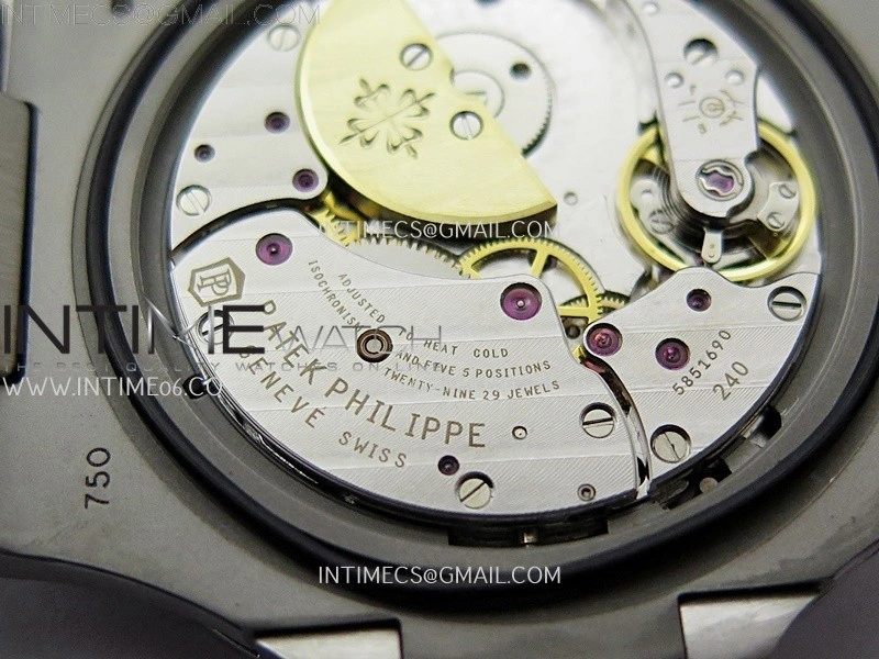 Nautilus 5712 001 SS PPF 1:1 Best Edition Gray Dial on Black Leather Strap A240 Super Clone
