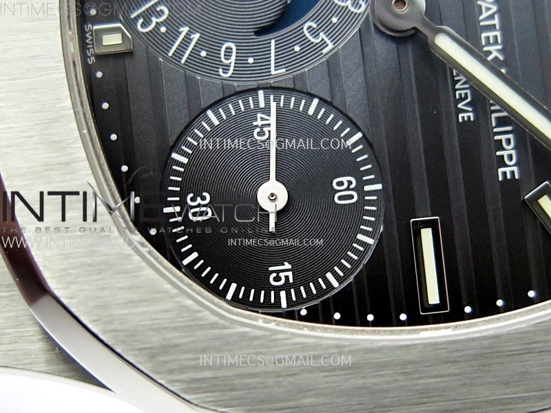 Nautilus 5712G SS PPF 1:1 Best Edition Blue Dial on Black Leather Strap A240 Super Clone V2