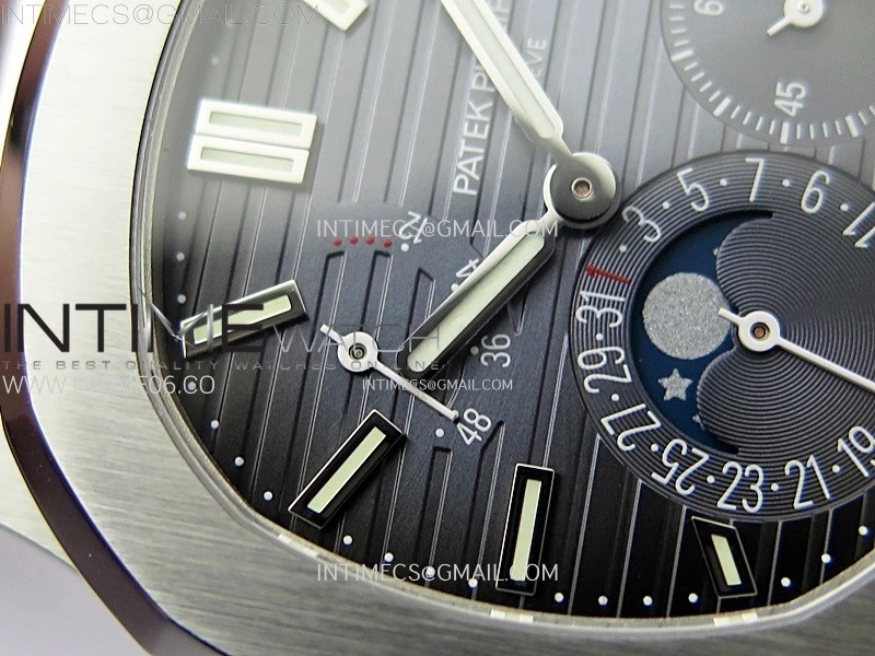 Nautilus 5712G SS PPF 1:1 Best Edition Blue Dial on Black Leather Strap A240 Super Clone V2