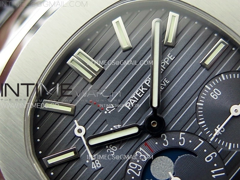 Nautilus 5712G SS PPF 1:1 Best Edition Blue Dial on Black Leather Strap A240 Super Clone V2