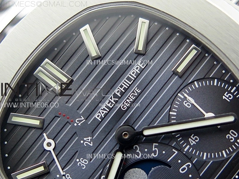 Nautilus 5712G SS PPF 1:1 Best Edition Blue Dial on Black Leather Strap A240 Super Clone V2