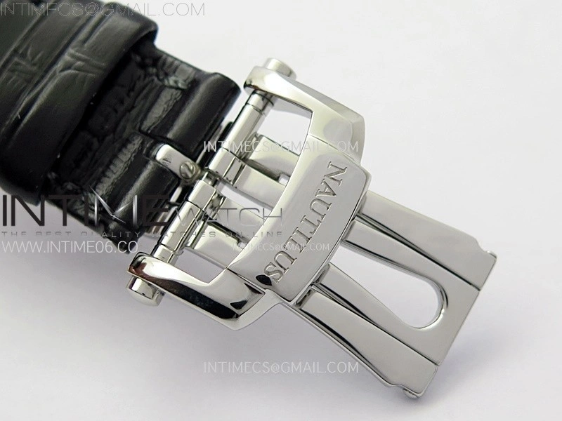 Nautilus 5712G SS PPF 1:1 Best Edition Blue Dial on Black Leather Strap A240 Super Clone V2