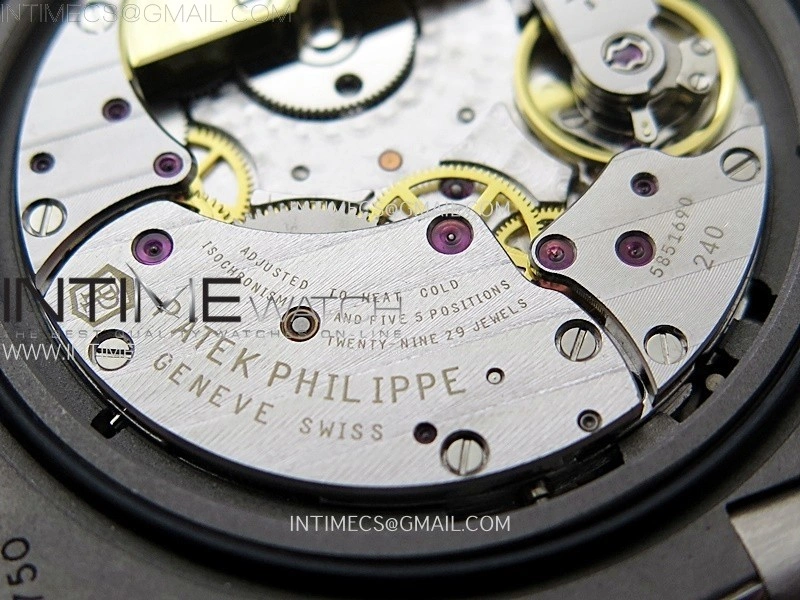 Nautilus 5712G SS PPF 1:1 Best Edition Blue Dial on Black Leather Strap A240 Super Clone V2