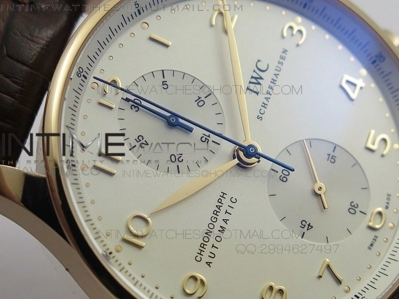 Portuguese IWC371401 ZF 1:1 Best Edition RG White Dial Gold Markers on Brown Leather Strap A7750
