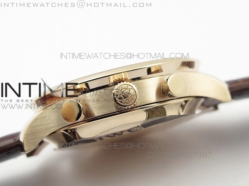 Portuguese IWC371401 ZF 1:1 Best Edition RG White Dial Gold Markers on Brown Leather Strap A7750