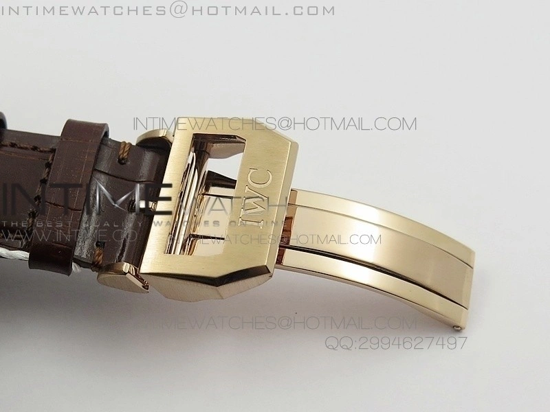 Portuguese IWC371401 ZF 1:1 Best Edition RG White Dial Gold Markers on Brown Leather Strap A7750