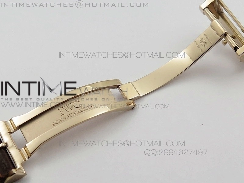 Portuguese IWC371401 ZF 1:1 Best Edition RG White Dial Gold Markers on Brown Leather Strap A7750