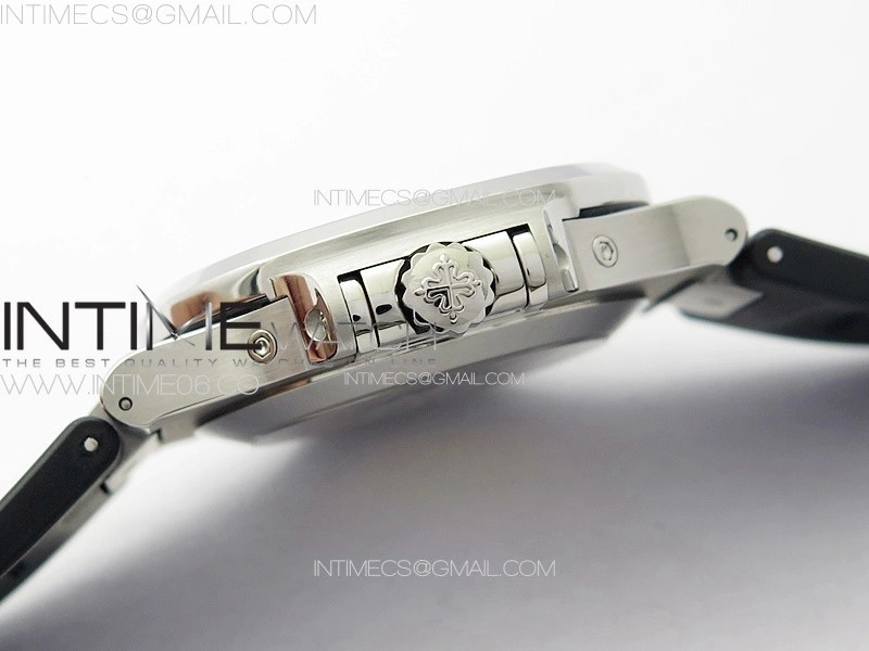 Nautilus 5726 Full Function SS PPF 1:1 Best Edition White Dial on Black Rubber Strap PPF324