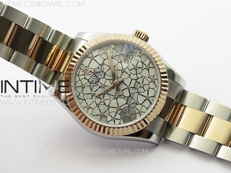 DateJust 31mm 72610 SS RG APSF Best Edition Blue Flowers Crystals Dial on Oyster Bracelet A2824