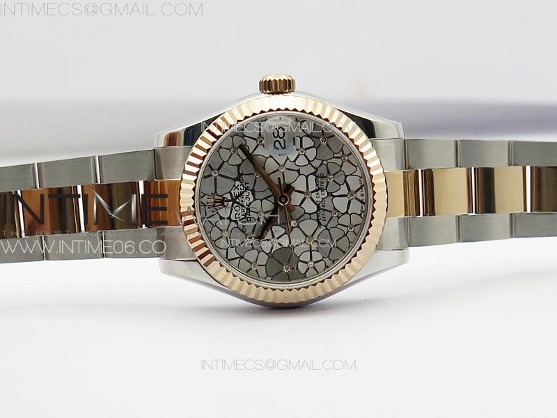 DateJust 31mm 72610 SS RG APSF Best Edition Blue Flowers Crystals Dial on Oyster Bracelet A2824