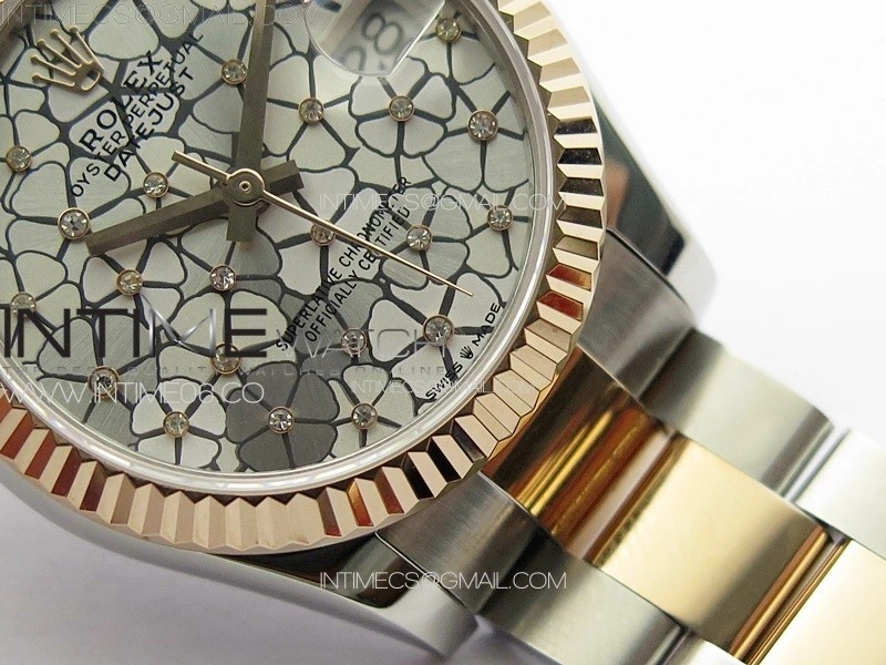 DateJust 31mm 72610 SS RG APSF Best Edition Blue Flowers Crystals Dial on Oyster Bracelet A2824