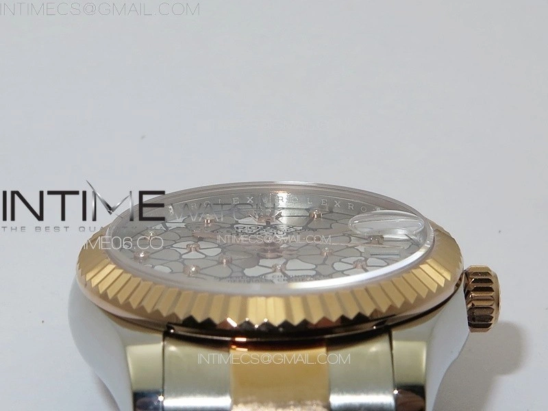 DateJust 31mm 72610 SS RG APSF Best Edition Blue Flowers Crystals Dial on Oyster Bracelet A2824