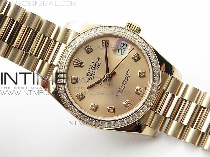 Datejust 31mm 278275 RG Dia Bezel BP Best Edition RG Crystal Markers Dial on RG President Bracelet