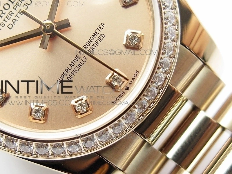 Datejust 31mm 278275 RG Dia Bezel BP Best Edition RG Crystal Markers Dial on RG President Bracelet