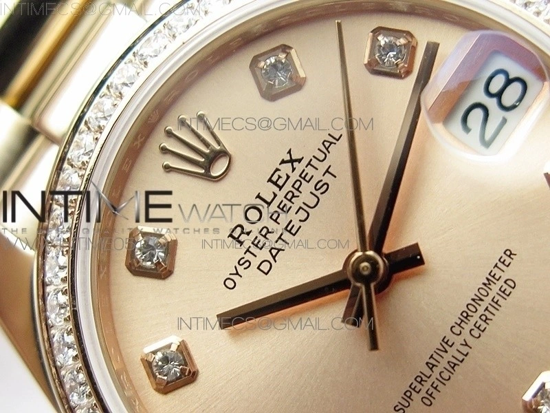 Datejust 31mm 278275 RG Dia Bezel BP Best Edition RG Crystal Markers Dial on RG President Bracelet
