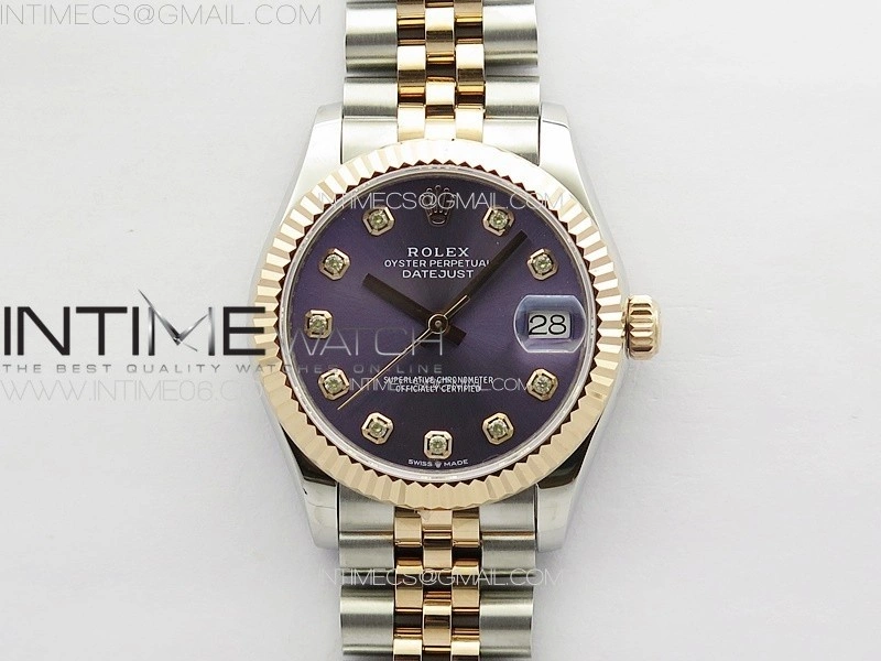 DateJust 31mm 178271 SS RG APSF Best Edition Blue Dial Crystal Markers on Jubilee Bracelet A2824