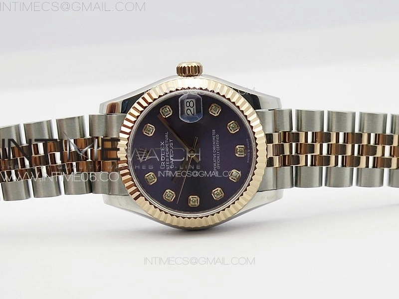 DateJust 31mm 178271 SS RG APSF Best Edition Blue Dial Crystal Markers on Jubilee Bracelet A2824