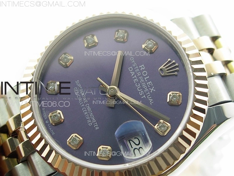 DateJust 31mm 178271 SS RG APSF Best Edition Blue Dial Crystal Markers on Jubilee Bracelet A2824