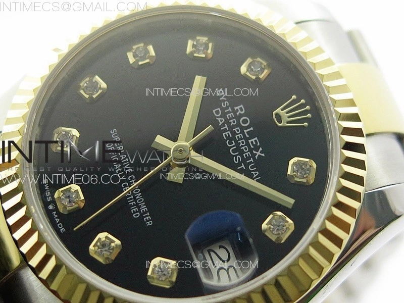 DateJust 31mm 178271 SS YG APSF Best Edition Black Dial Crystal Markers on Oyster Bracelet A2824
