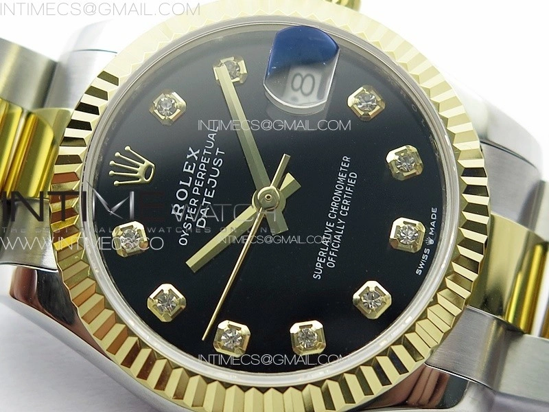 DateJust 31mm 178271 SS YG APSF Best Edition Black Dial Crystal Markers on Oyster Bracelet A2824