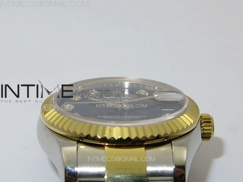 DateJust 31mm 178271 SS YG APSF Best Edition Black Dial Crystal Markers on Oyster Bracelet A2824