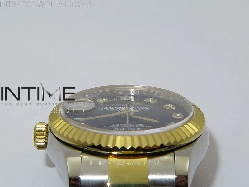 DateJust 31mm 178271 SS YG APSF Best Edition Black Dial Crystal Markers on Oyster Bracelet A2824