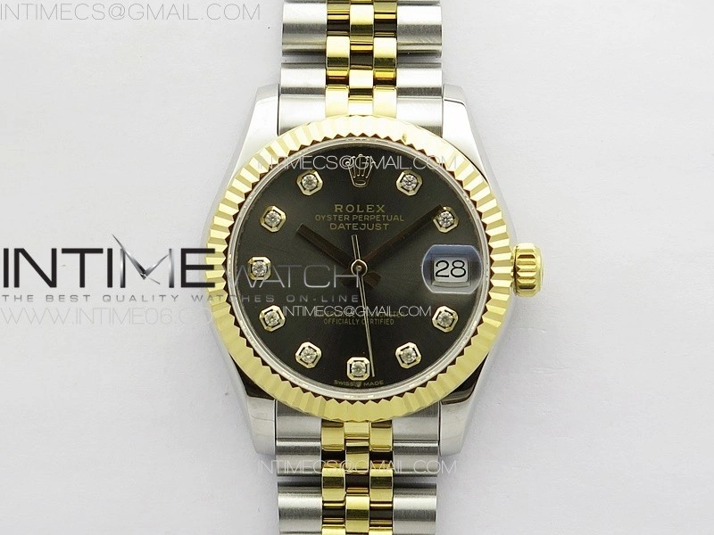DateJust 31mm 178271 SS YG APSF Best Edition Gray Dial Crystal Markers on Jubilee Bracelet A2824
