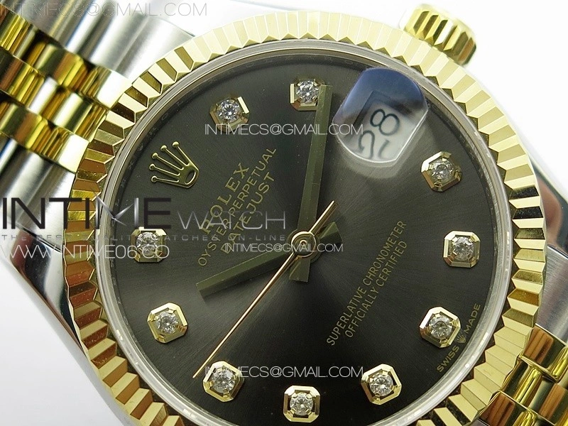 DateJust 31mm 178271 SS YG APSF Best Edition Gray Dial Crystal Markers on Jubilee Bracelet A2824