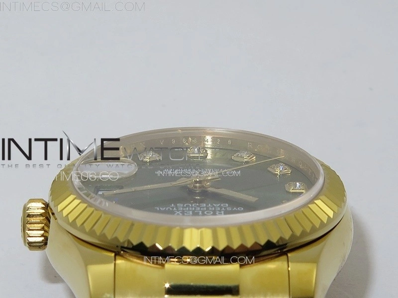 DateJust 31mm 178271 YG APSF Best Edition Gray Dial Crystal Markers on President Bracelet A2824