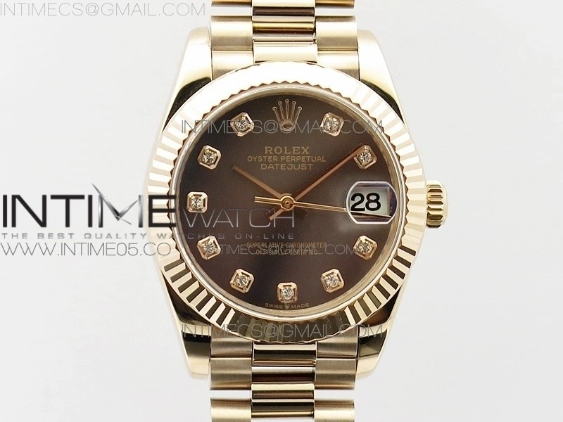 Datejust 31mm 278275 RG BP Best Edition MOP Black Crystal Markers Dial on RG President Bracelet