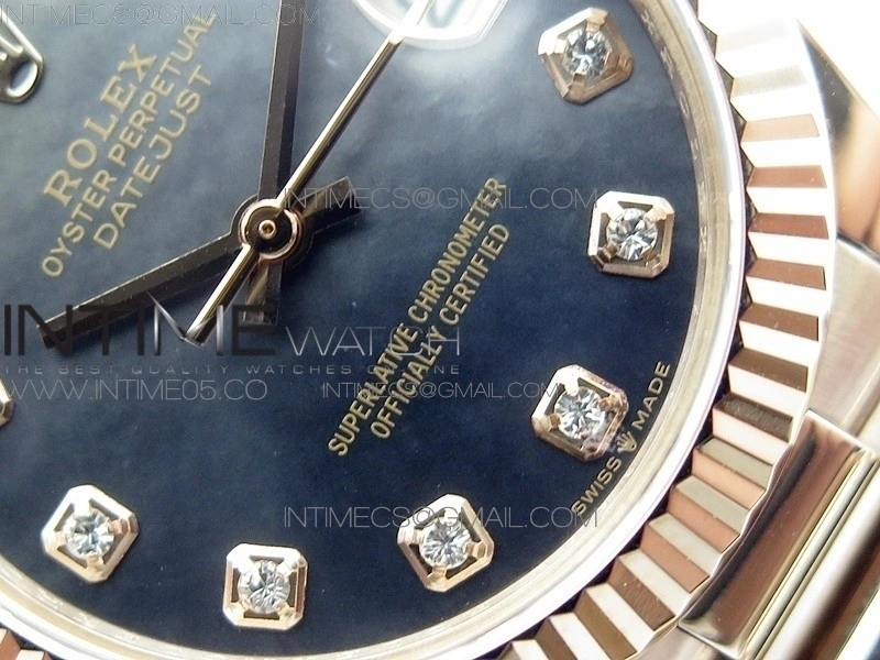 Datejust 31mm 278275 RG BP Best Edition MOP Black Crystal Markers Dial on RG President Bracelet