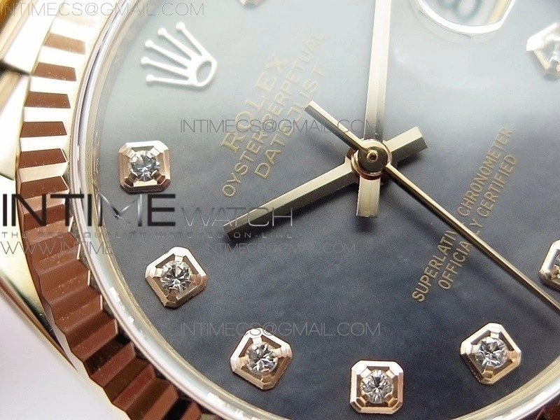 Datejust 31mm 278275 RG BP Best Edition MOP Black Crystal Markers Dial on RG President Bracelet