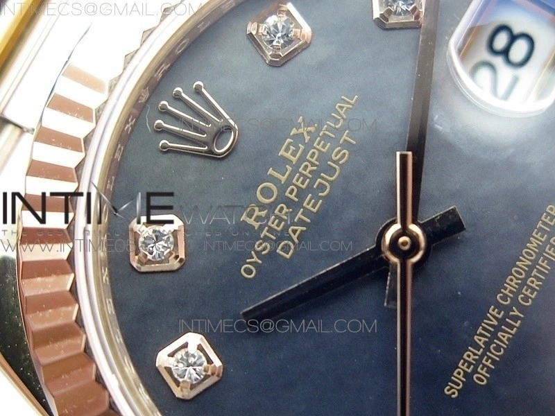 Datejust 31mm 278275 RG BP Best Edition MOP Black Crystal Markers Dial on RG President Bracelet