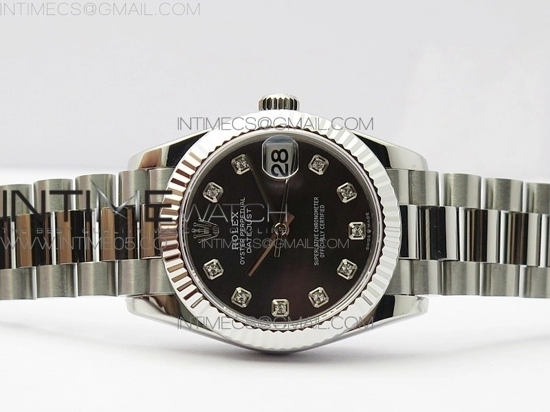 Datejust 31mm 278275 SS BP Best Edition Gray MOP Crystals Markers Dial on SS President Bracelet