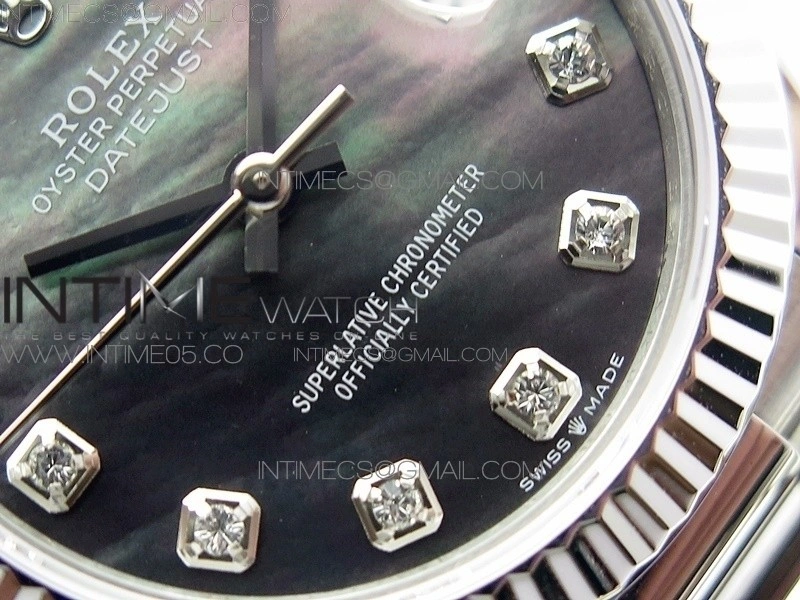 Datejust 31mm 278275 SS BP Best Edition Gray MOP Crystals Markers Dial on SS President Bracelet
