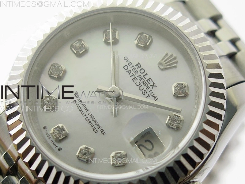 Datejust 28mm 279179 SS APSF Best Edition Silver Dial Crystals Markers on SS Jubilee Bracelet NH05